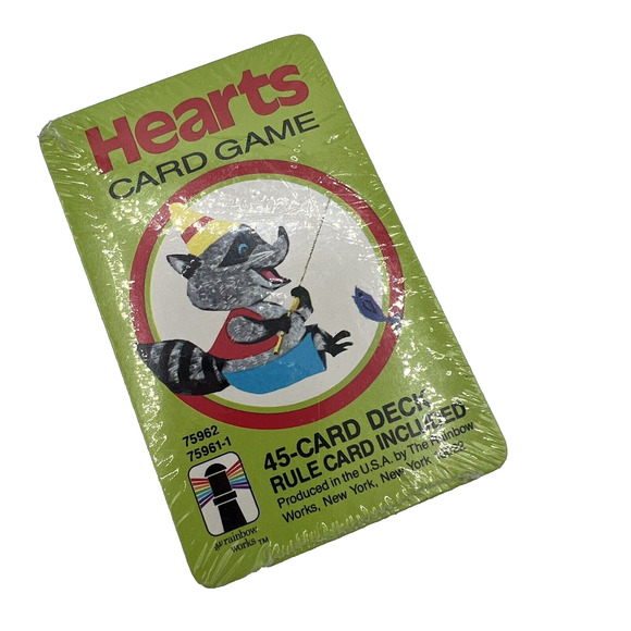 Vintage NEW Rainbow Works HEARTS CARD GAME: 45 Card Deck & Rule Card NOS 1980s - Picture 2 of 6